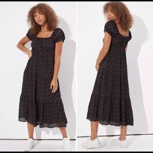 Tiered babydoll off the shoulder maxi dress